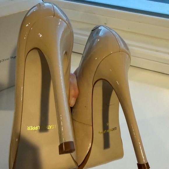 Kelsi Dagger Nude Patent Pointed Toe Stiletto Pumps main image 3